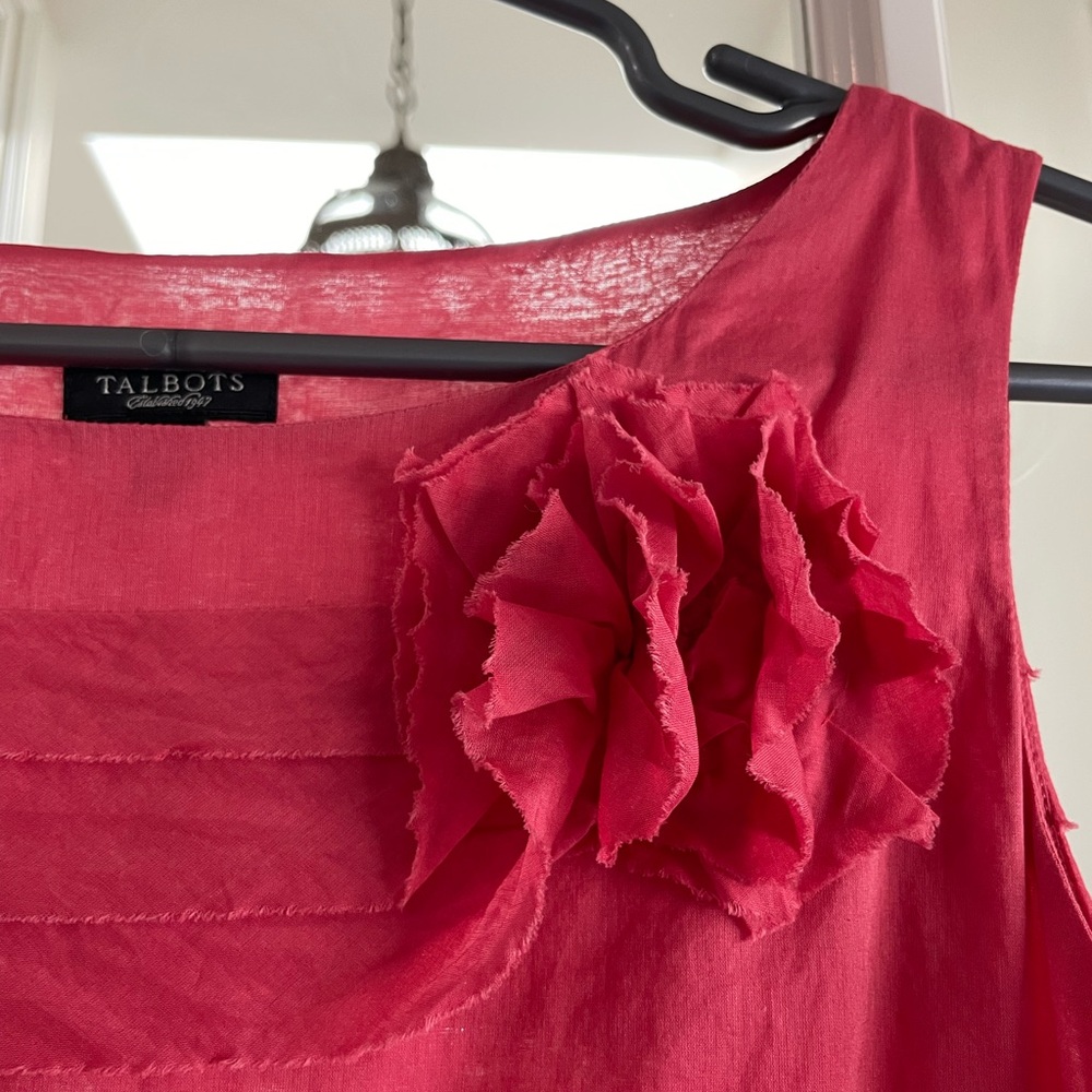 Beautiful coral sleeveless Talbots blouse.